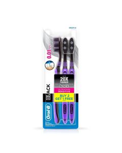 ORAL-B EXTRA SOFT BLACK ULTRATHIN SENSITIVE 2+1 TOOTH BRUSH