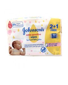 JOHNSONS EXTRA SENSITIVE ALL SKIN 2+1 WIPES 168 PCS