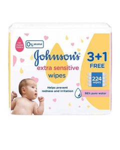 JOHNSONS EXTRA SENSITIVE 3+1 WIPES 224 PCS