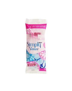 GILLETTE SIMPLY VENUS 3 BALDES SHAVING RAZOR 4+1 PCS