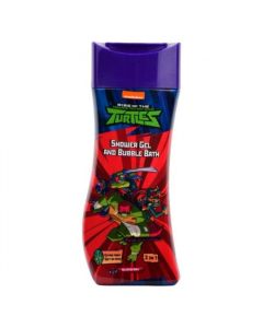 TURTLES SHOWER GEL AND BUBBLE BATH 2 IN 1 BLUEBERRY 400ML