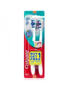 COLGATE 1+1 FREE 360ْ WHOLE MOUTH CLEAN MEDIUM TOOTH BRUSH