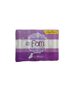FAM FEMININE PADS VALUE PACK 50 PADS SUPER WITH WINGS