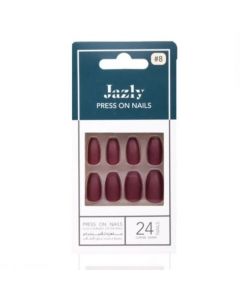 JAZLY NAILS DEEP RED COFFIN #8