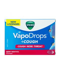 VICKS VAPO DROPS GOUGH NOSE BERRY ME THROAT LOZENGES 16 PCS