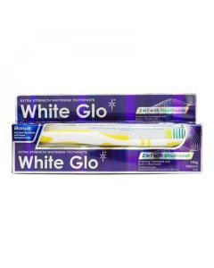 WHITE GLO + TOOTH BRUSH 2IN1 TOOTH PASTE 150 G