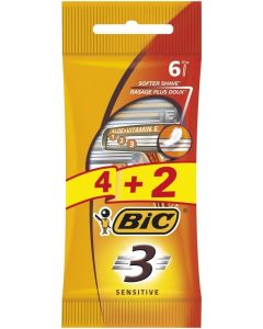 BIC BODY SHAVERS -4+2 FREE SENSITIVE