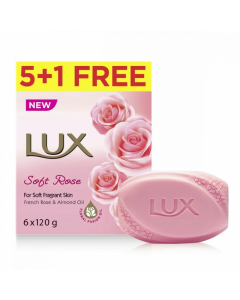 LUX SOFT ROSE 5+1 SOAP 120GM