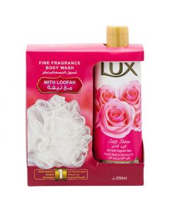 LUX & LOOFAH SOFT ROSE BODY WASH 250ML