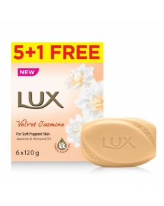 LUX VELVET JASMINE 5+1 FREE SOAP 120 GM