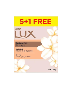 LUX SOPA RADIANT SKIN JASMINE VITAMIN C & E 5+1 FREE 120G
